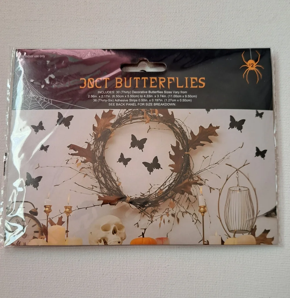 4/$15 🌻 NWT 3D Butterflies Halloween Decor 30-Count